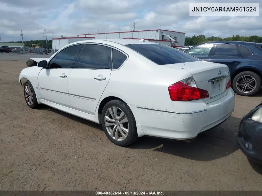 2010 Infiniti M35X VIN: JN1CY0AR4AM961524 Lot: 40352614