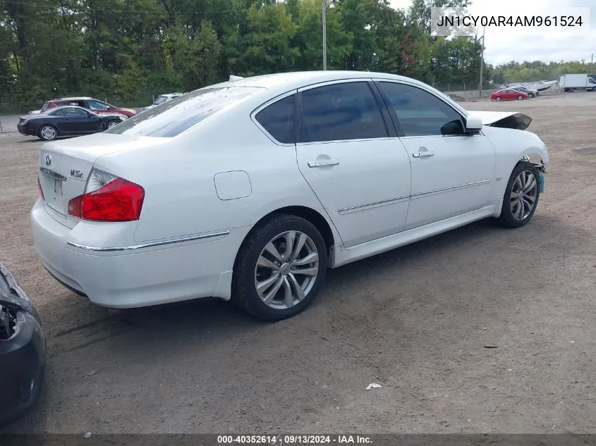 2010 Infiniti M35X VIN: JN1CY0AR4AM961524 Lot: 40352614