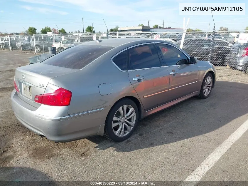 2010 Infiniti M35 VIN: JN1CY0AP5AM912105 Lot: 40396229