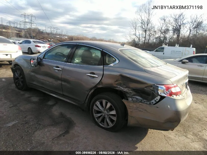 2011 Infiniti M37X VIN: JN1BY1ARXBM371198 Lot: 39194226