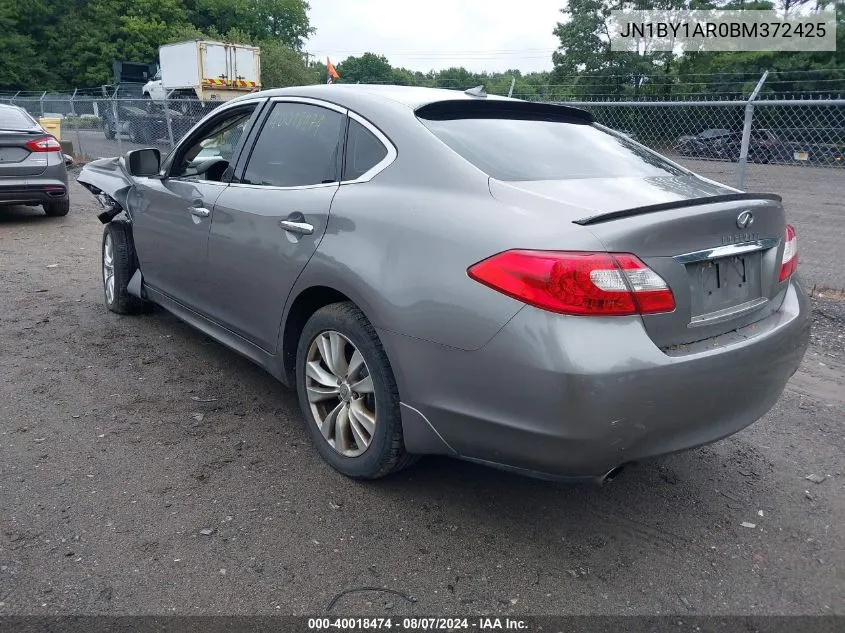 2011 Infiniti M37X VIN: JN1BY1AR0BM372425 Lot: 40018474