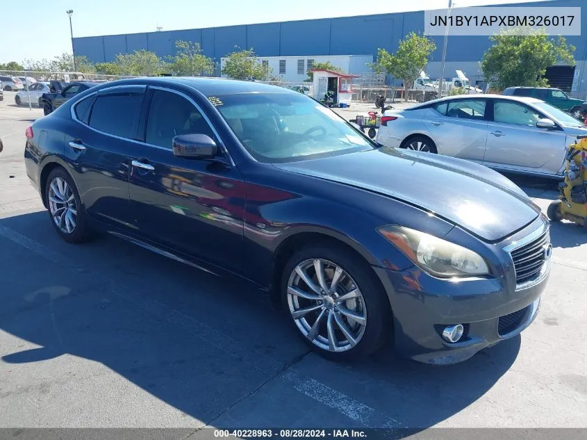 2011 Infiniti M37 VIN: JN1BY1APXBM326017 Lot: 40228963