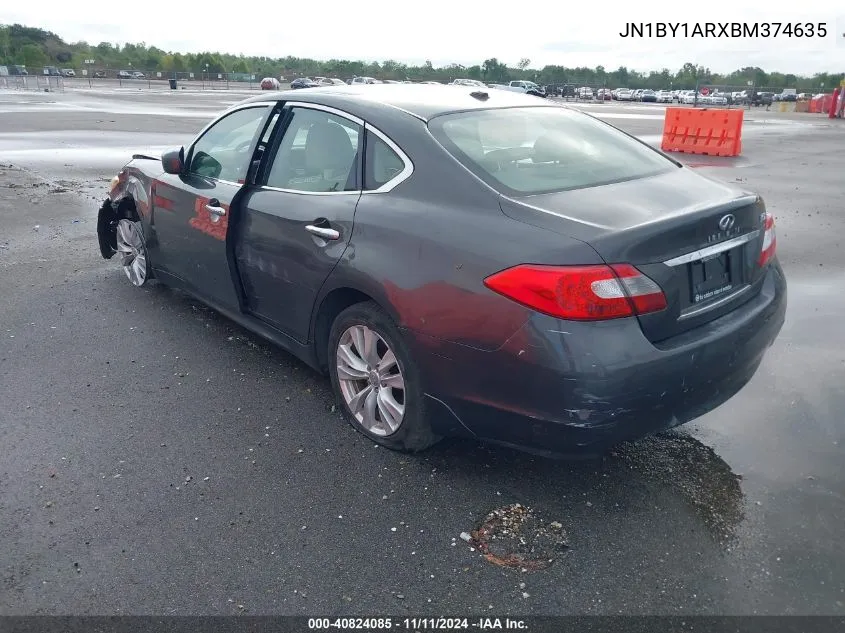 2011 Infiniti M37 X VIN: JN1BY1ARXBM374635 Lot: 40824085