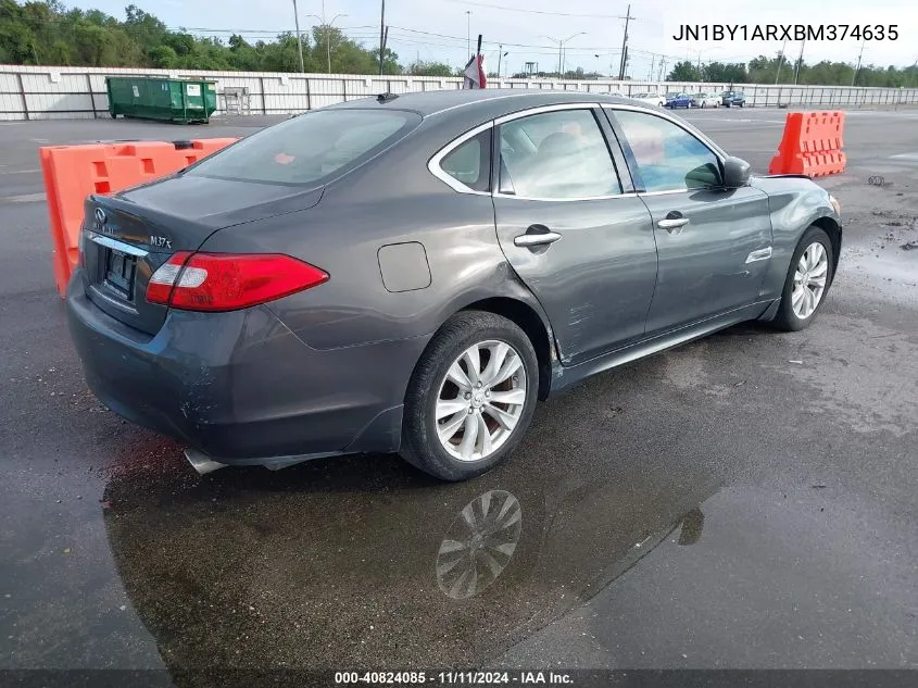 2011 Infiniti M37 X VIN: JN1BY1ARXBM374635 Lot: 40824085