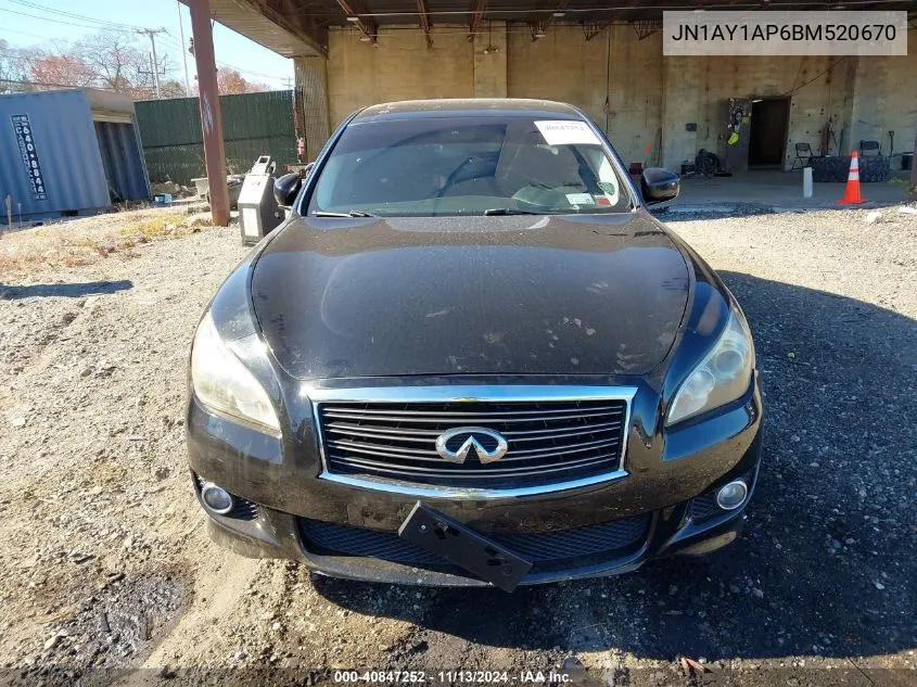 2011 Infiniti M56 VIN: JN1AY1AP6BM520670 Lot: 40847252