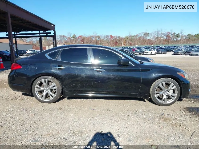 2011 Infiniti M56 VIN: JN1AY1AP6BM520670 Lot: 40847252