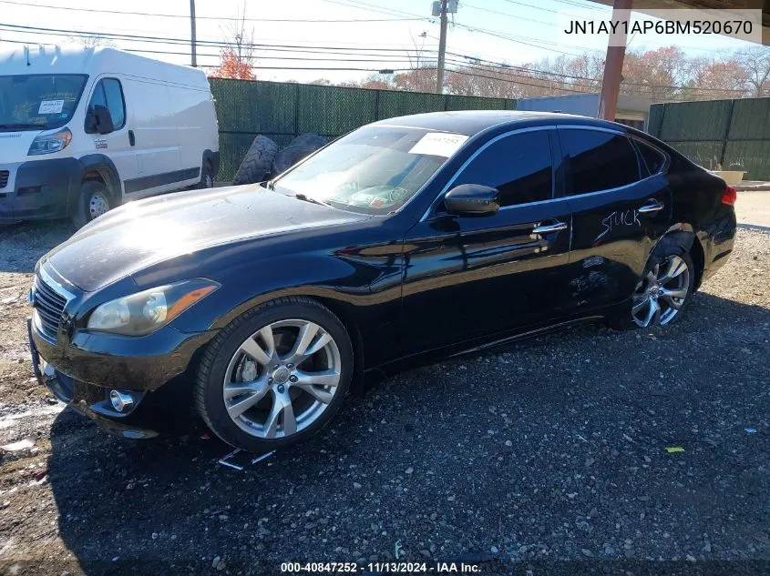 2011 Infiniti M56 VIN: JN1AY1AP6BM520670 Lot: 40847252