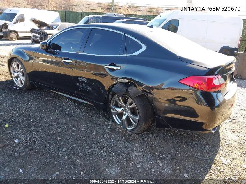 2011 Infiniti M56 VIN: JN1AY1AP6BM520670 Lot: 40847252