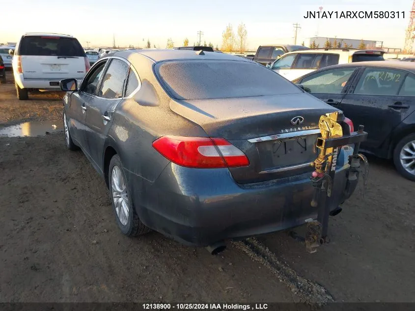 2012 Infiniti M56 X VIN: JN1AY1ARXCM580311 Lot: 12138900