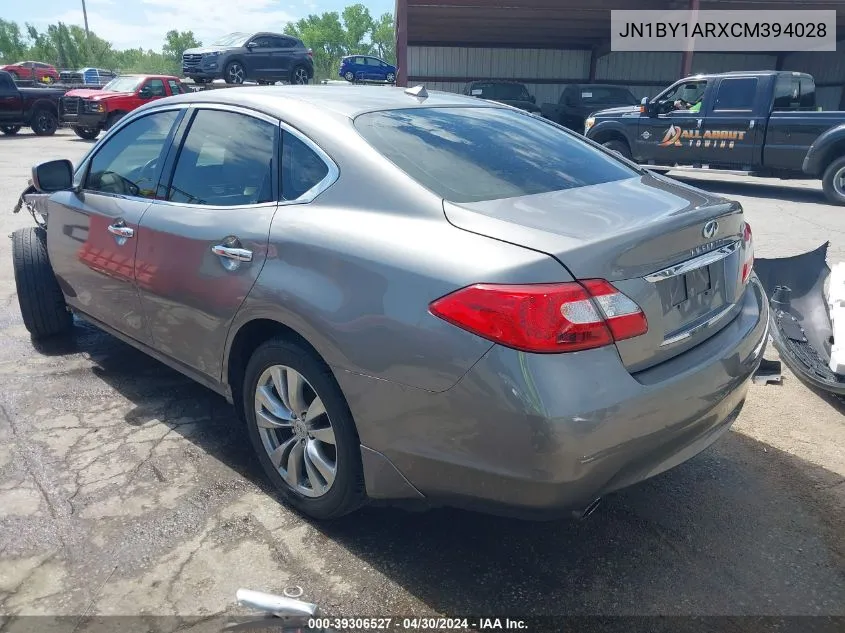 2012 Infiniti M37X VIN: JN1BY1ARXCM394028 Lot: 39306527