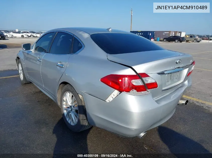 2012 Infiniti M35H VIN: JN1EY1AP4CM910489 Lot: 40355109