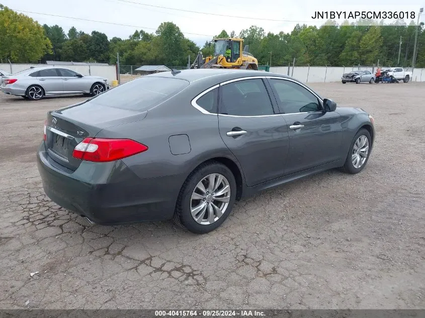 2012 Infiniti M37 VIN: JN1BY1AP5CM336018 Lot: 40415764