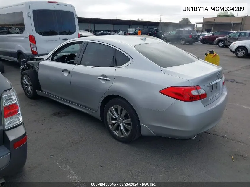 2012 Infiniti M37 VIN: JN1BY1AP4CM334289 Lot: 40435546