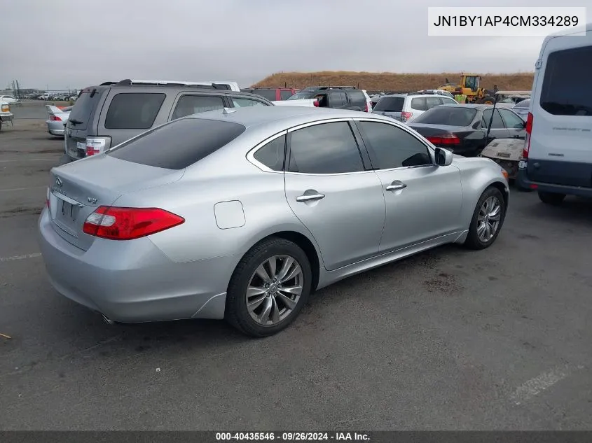 2012 Infiniti M37 VIN: JN1BY1AP4CM334289 Lot: 40435546