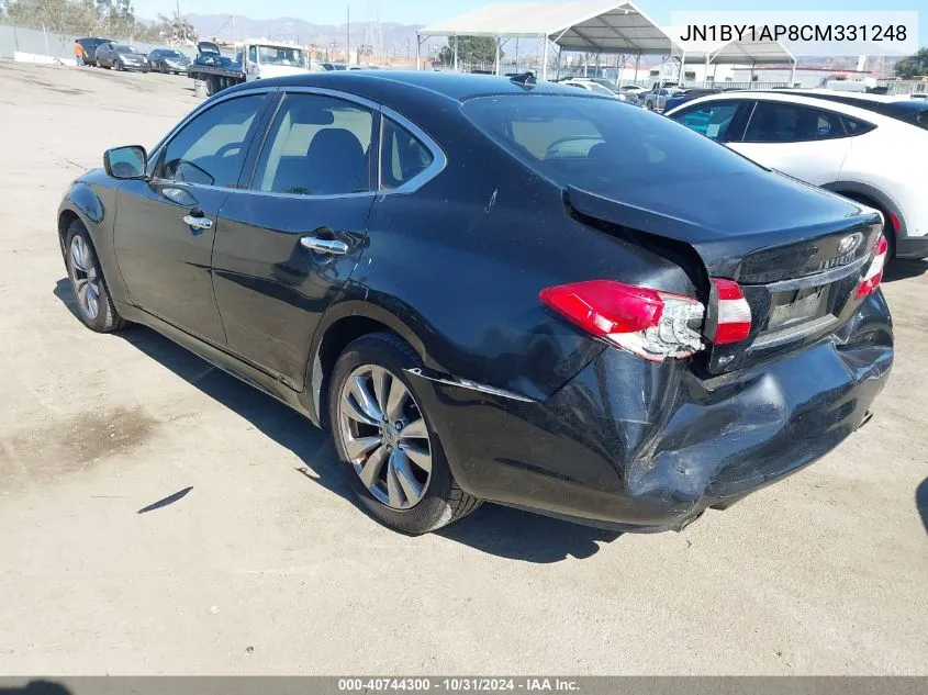 2012 Infiniti M37 VIN: JN1BY1AP8CM331248 Lot: 40744300