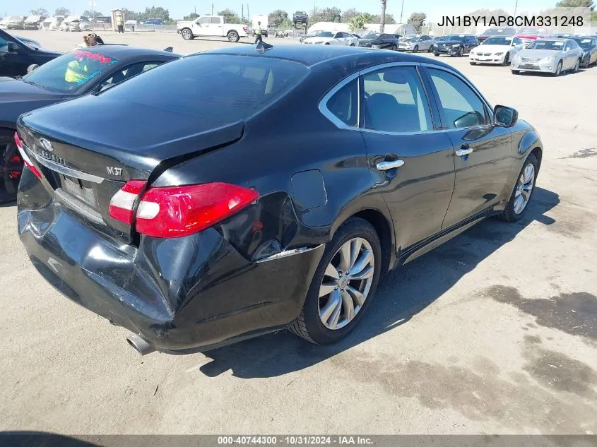 2012 Infiniti M37 VIN: JN1BY1AP8CM331248 Lot: 40744300