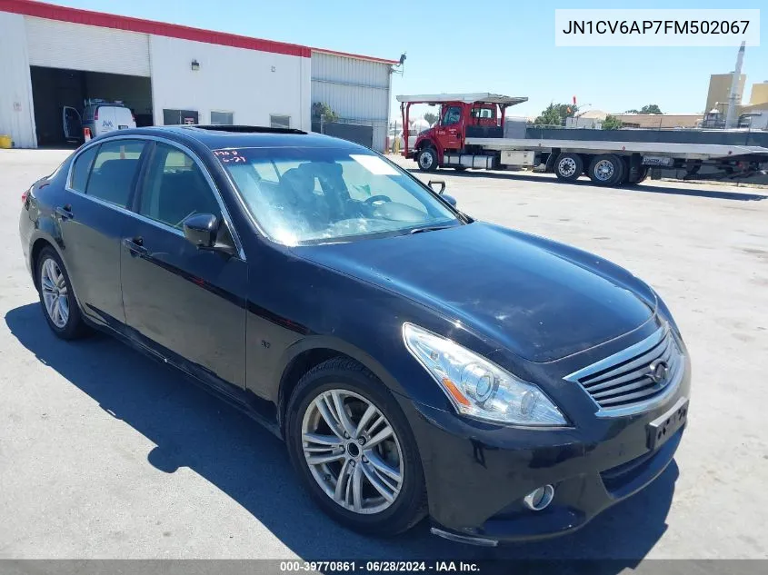 2015 Infiniti Q40 VIN: JN1CV6AP7FM502067 Lot: 39770861