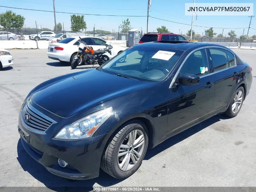 2015 Infiniti Q40 VIN: JN1CV6AP7FM502067 Lot: 39770861