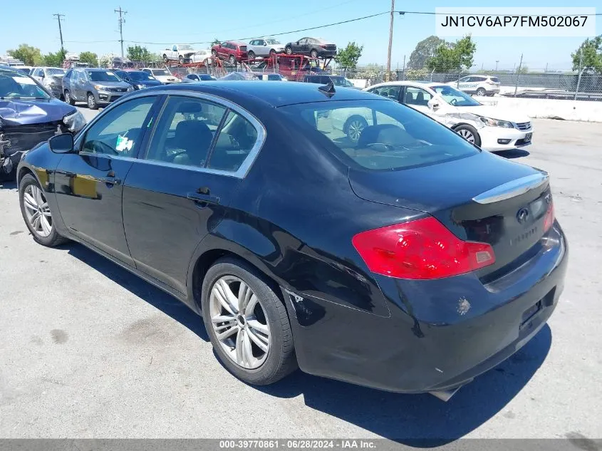 2015 Infiniti Q40 VIN: JN1CV6AP7FM502067 Lot: 39770861