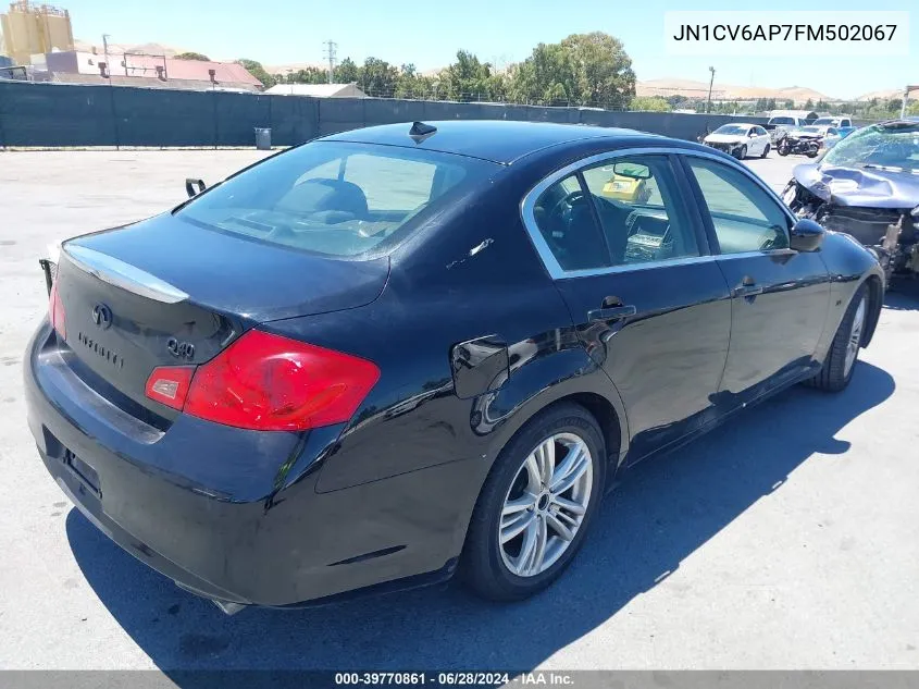 2015 Infiniti Q40 VIN: JN1CV6AP7FM502067 Lot: 39770861