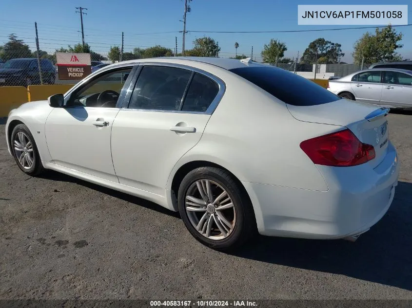 2015 Infiniti Q40 VIN: JN1CV6AP1FM501058 Lot: 40583167