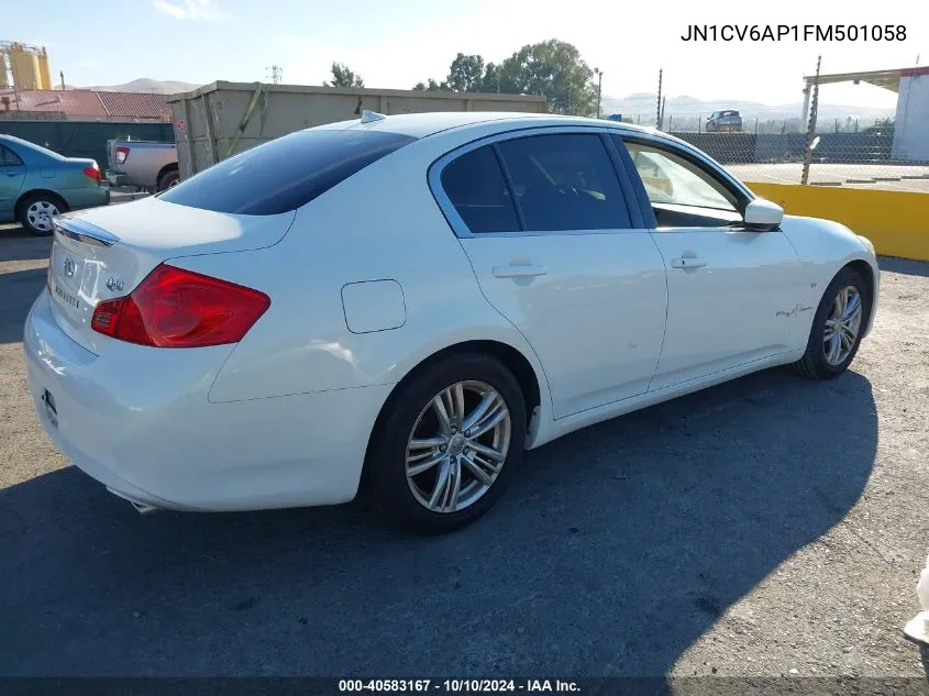 2015 Infiniti Q40 VIN: JN1CV6AP1FM501058 Lot: 40583167