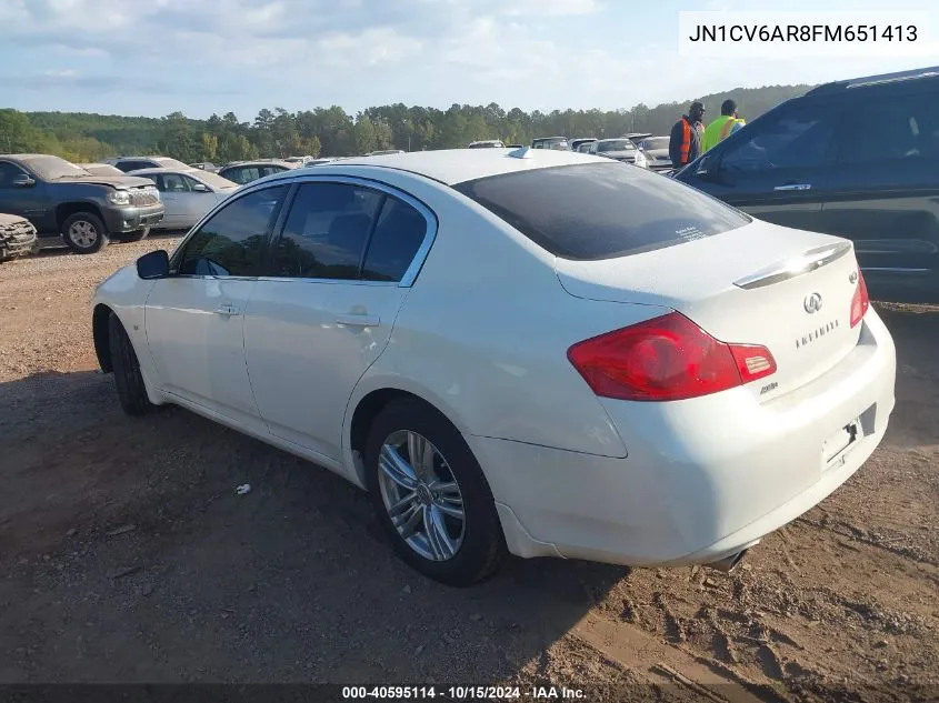 2015 Infiniti Q40 VIN: JN1CV6AR8FM651413 Lot: 40595114