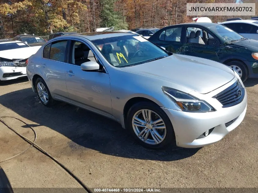 2015 Infiniti Q40 VIN: JN1CV6ARXFM650702 Lot: 40744468