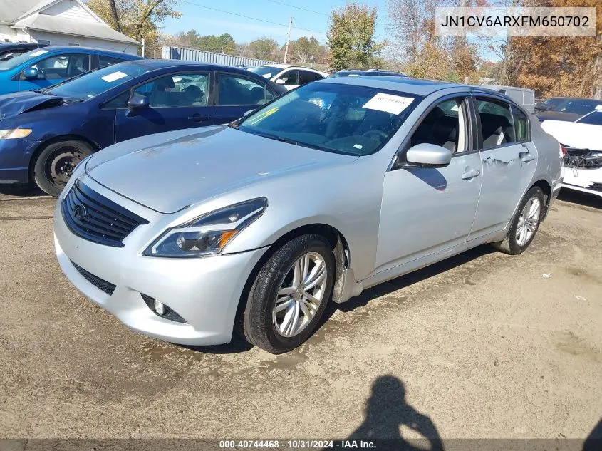 2015 Infiniti Q40 VIN: JN1CV6ARXFM650702 Lot: 40744468