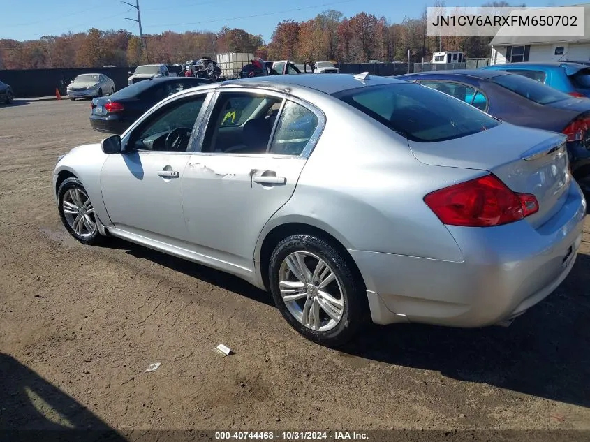 2015 Infiniti Q40 VIN: JN1CV6ARXFM650702 Lot: 40744468