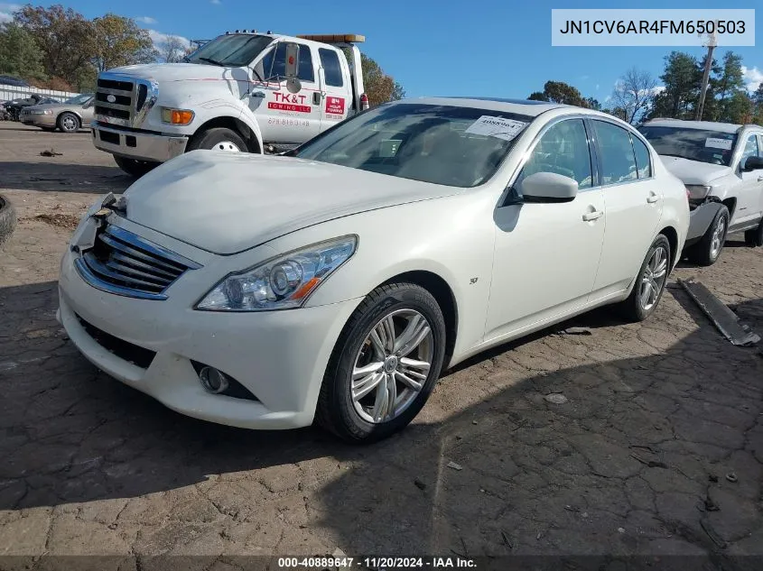 2015 Infiniti Q40 VIN: JN1CV6AR4FM650503 Lot: 40889647