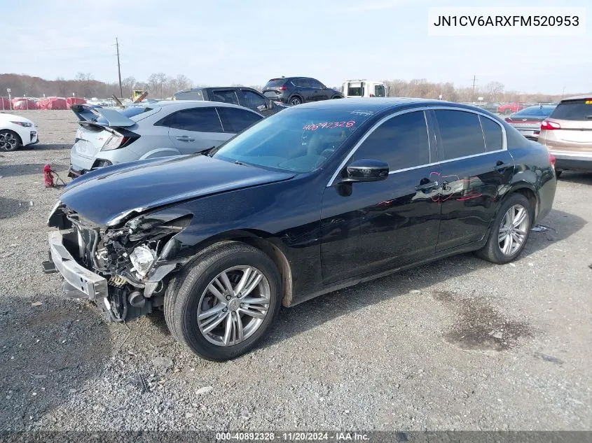 2015 Infiniti Q40 VIN: JN1CV6ARXFM520953 Lot: 40892328