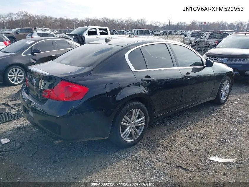 2015 Infiniti Q40 VIN: JN1CV6ARXFM520953 Lot: 40892328