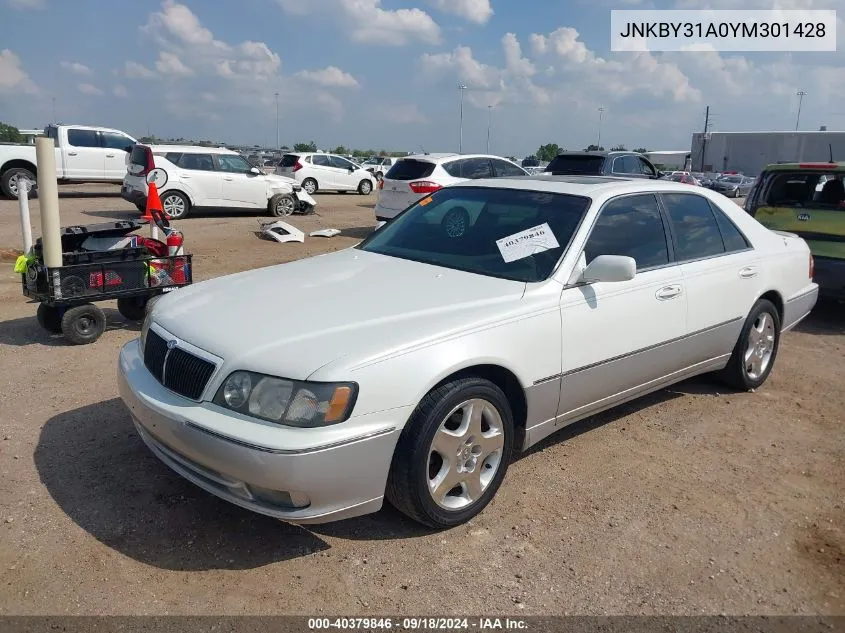 2000 Infiniti Q45 Anniversary Edition/Touring VIN: JNKBY31A0YM301428 Lot: 40379846