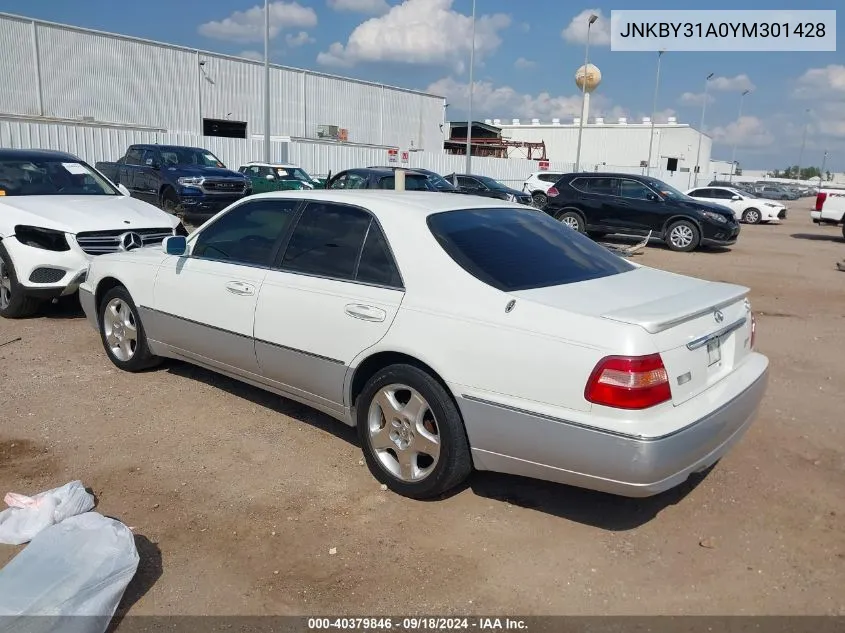 2000 Infiniti Q45 Anniversary Edition/Touring VIN: JNKBY31A0YM301428 Lot: 40379846