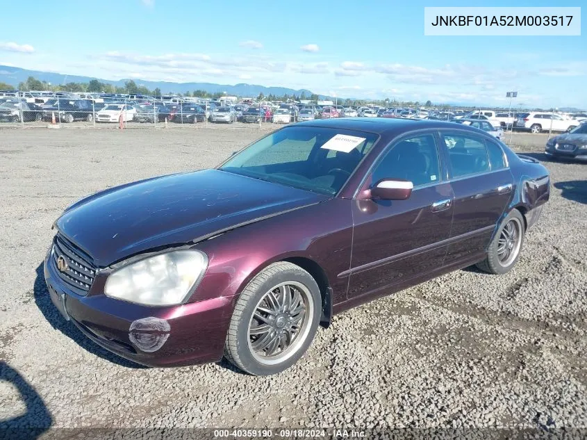 2002 Infiniti Q45 Luxury VIN: JNKBF01A52M003517 Lot: 40359190