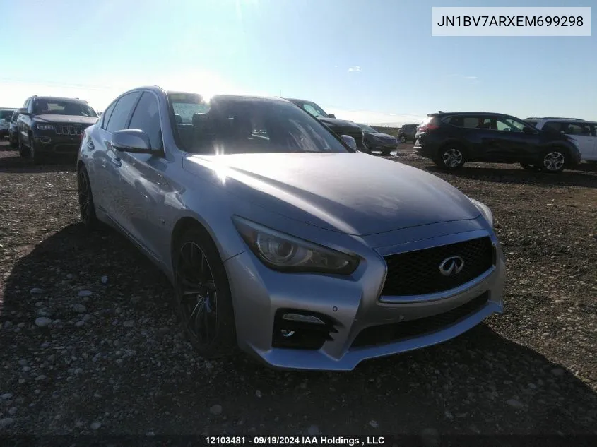 2014 Infiniti Q50 VIN: JN1BV7ARXEM699298 Lot: 12103481