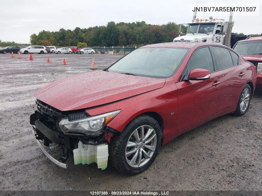 2014 Infiniti Q50 Premium/Sport VIN: JN1BV7AR5EM701507 Lot: 12107380