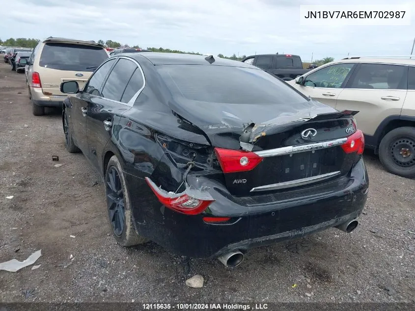 JN1BV7AR6EM702987 2014 Infiniti Q50