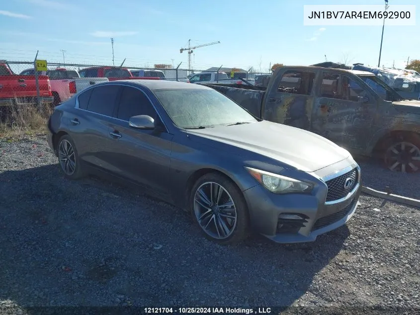 2014 Infiniti Q50 VIN: JN1BV7AR4EM692900 Lot: 12121704