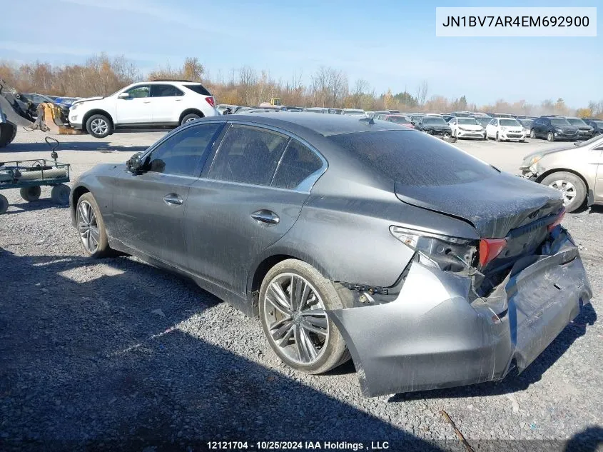 2014 Infiniti Q50 VIN: JN1BV7AR4EM692900 Lot: 12121704