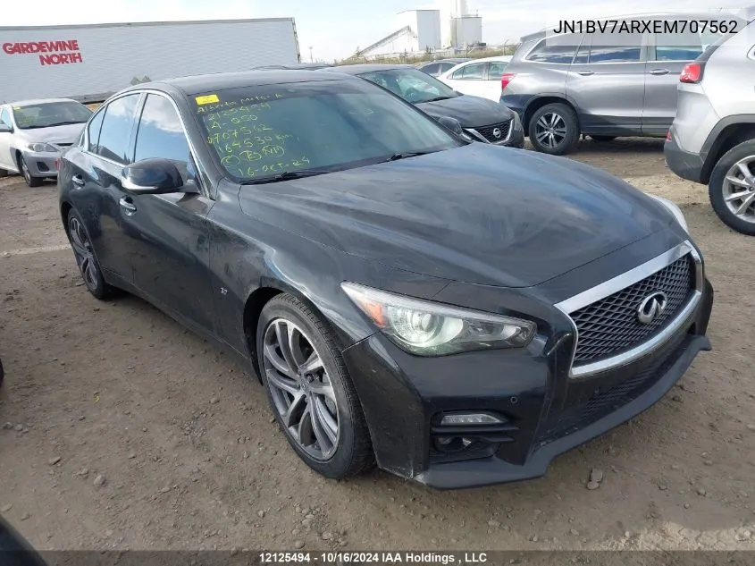 2014 Infiniti Q50 VIN: JN1BV7ARXEM707562 Lot: 12125494