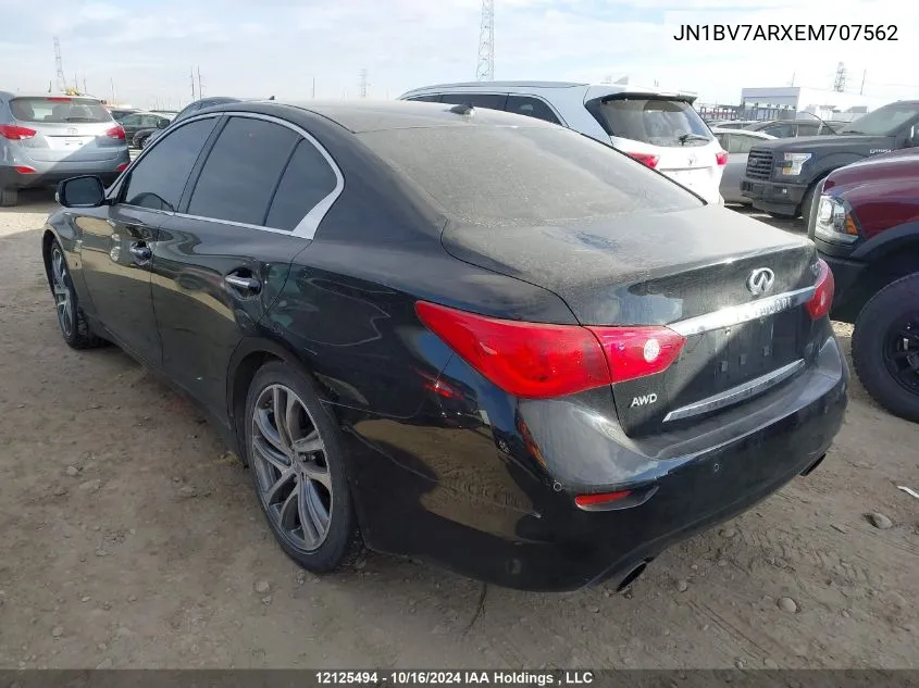 2014 Infiniti Q50 VIN: JN1BV7ARXEM707562 Lot: 12125494