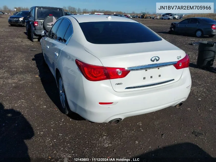 2014 Infiniti Q50 VIN: JN1BV7AR2EM705966 Lot: 12143603