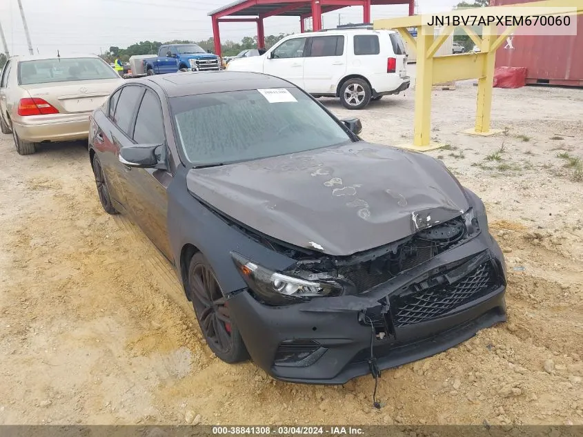 2014 Infiniti Q50 Sport VIN: JN1BV7APXEM670060 Lot: 38841308