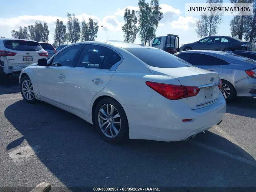 2014 Infiniti Q50 Premium VIN: JN1BV7AP9EM681406 Lot: 38892957