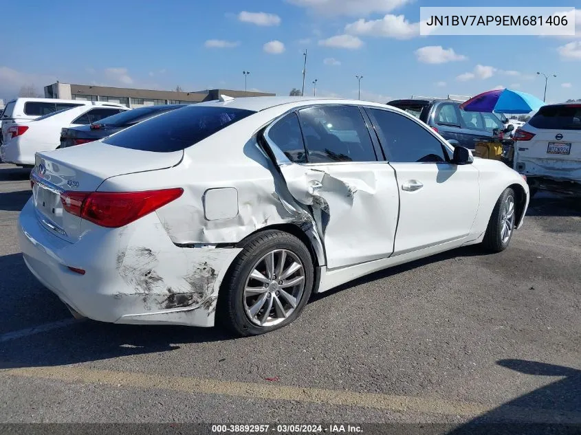 2014 Infiniti Q50 Premium VIN: JN1BV7AP9EM681406 Lot: 38892957