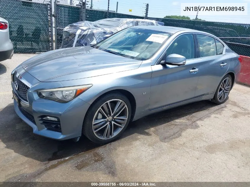 2014 Infiniti Q50 Sport VIN: JN1BV7AR1EM698945 Lot: 39558755