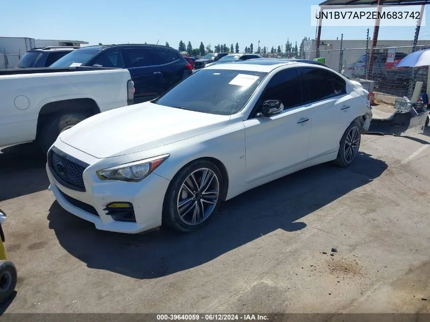 2014 Infiniti Q50 Sport VIN: JN1BV7AP2EM683742 Lot: 39640059