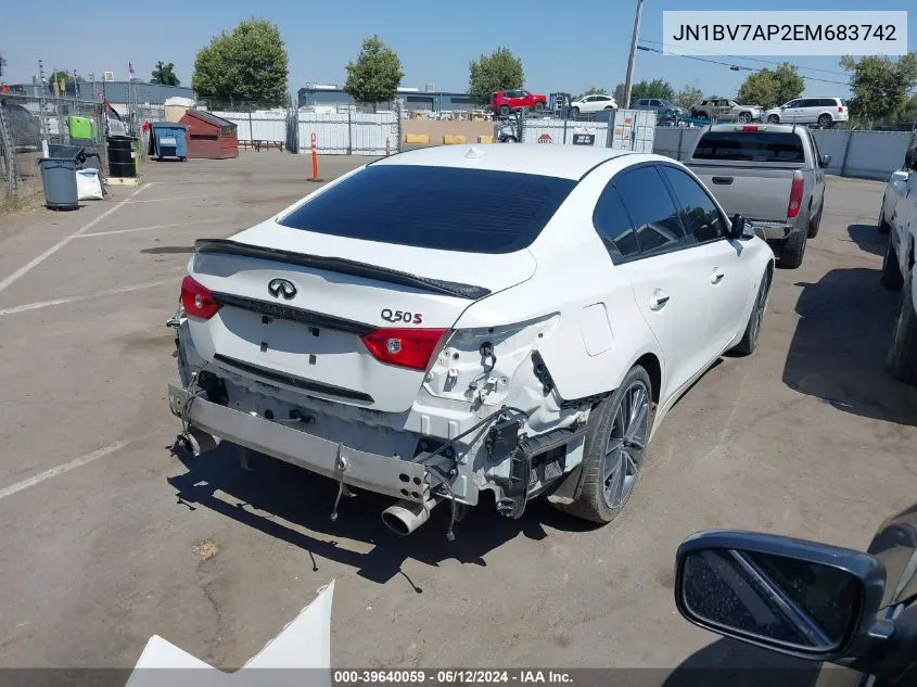 2014 Infiniti Q50 Sport VIN: JN1BV7AP2EM683742 Lot: 39640059